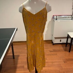 a.n.a Yellow Floral Midi Dress with Spaghetti Straps